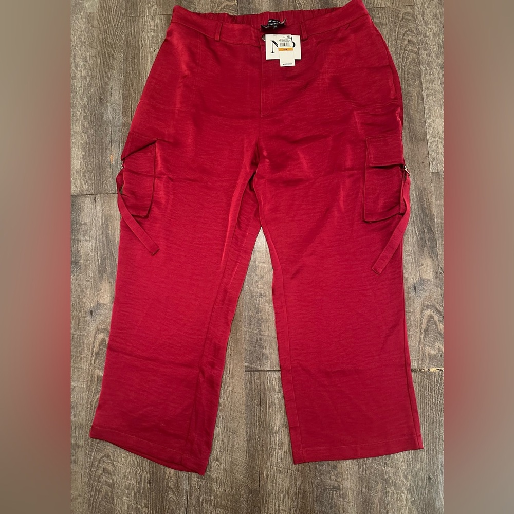 Women's Wide Leg Pants In Sangria & Chestnut